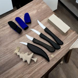 木彫りアクセサリー。初心者に最適な木彫りキット、木工用ギフト、彫刻家用エプロン、木彫りの削り、ツールセット