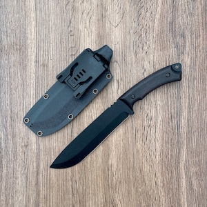 Walnut Handle Camping Knife: High Carbon Steel Bushcraft Knife with Sheath