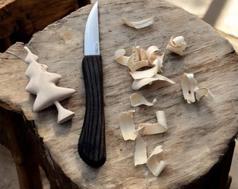 Handmade Sloyd Wood Carving Knife: 60mm Roughing Tool