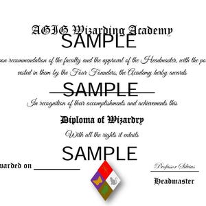 AGIG Wizarding Academy Diploma of Magic