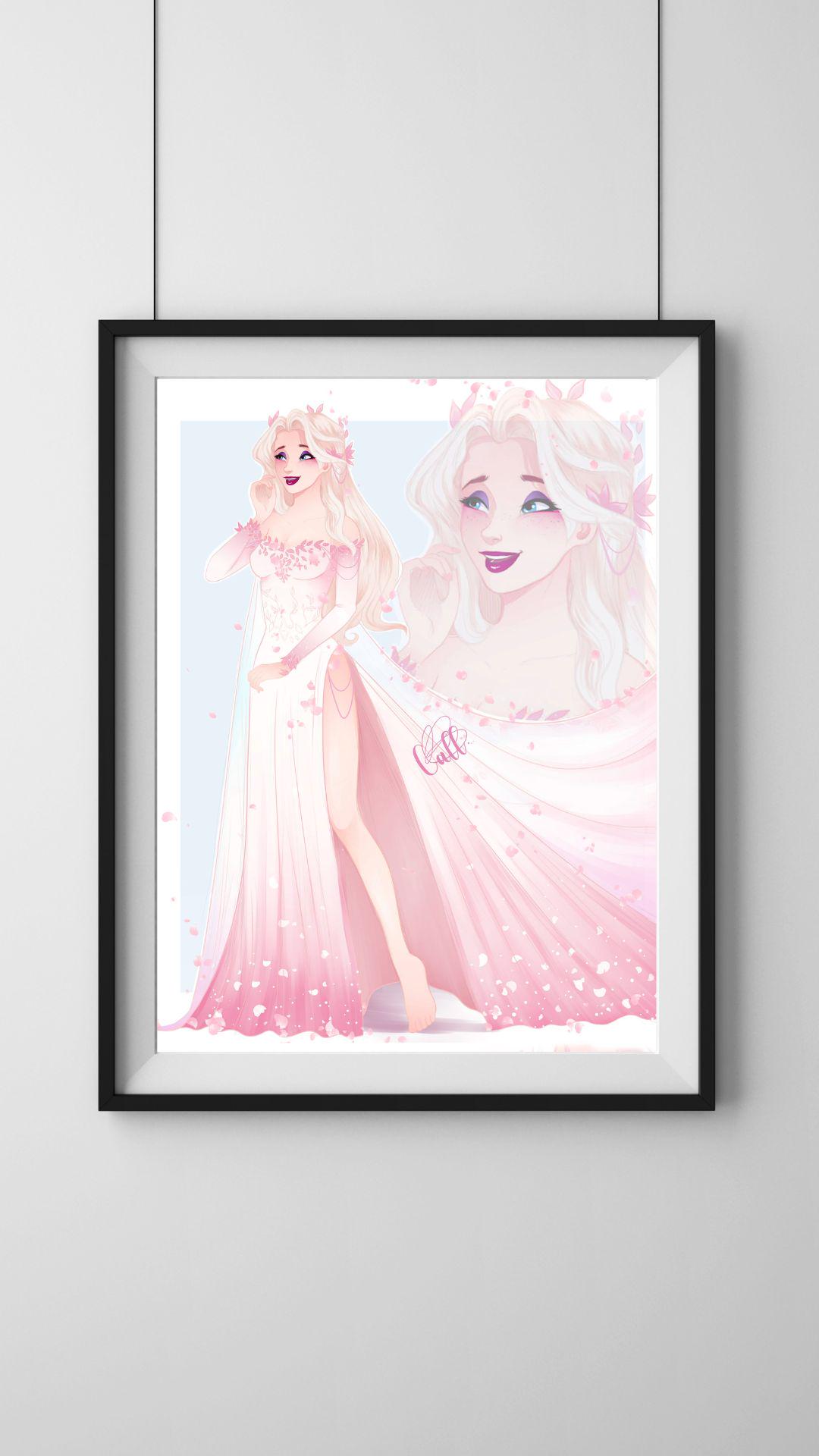 イラスト 21x26.7 cm エルサ - アナと雪の女王 - 雪の女王 春の作品