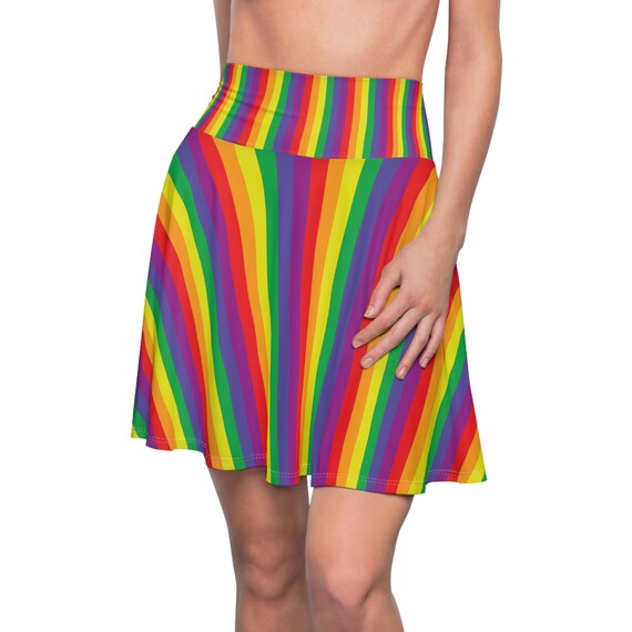 Gay Pride Women's Skater Skirt Rainbow Design