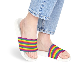 Sandalias Gay Pride con diseño exclusivo Infinite Pride con tiras extraíbles y arcoíris vibrantes: elige tu talla