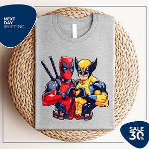 Marvel Deadpool Wolverine Besties Shirt | Cute Wolverine Deadpool 3 Movie Tee | Superhero Best Friends Shirt |  Deadpool Tee