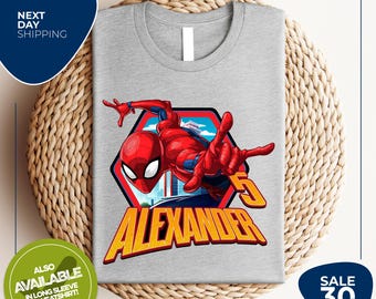 Spiderman T-shirt | Personalized Spiderman Tee | Add Name/Age | Tee Designs | Toddler , Youth , Adult Sizes | Birthday party