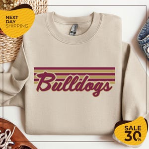 Custom Sports Mascot Sweatshirt | Favorite Team Mascot Hoodie | Teacher Team Sweater | School Spirit Sweatshirt | Retro Style Game Day Sweat