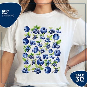 Comfort Colors® Blueberries | Aesthetic Fruit Shirt | Fruit Shirt | Vintage Graphic Shirt | Foodie Gift | Aesthetic Tee | Plant Lover Shirt