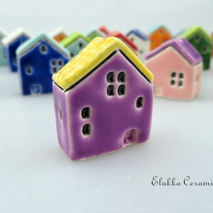 Big Focal House Bead by elukka...Yellow & Purple image 1