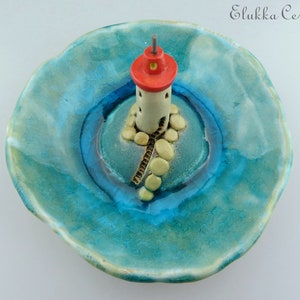 Clearwater Point...Trinket Dish in Stoneware and Recycled Glass by elukka image 5