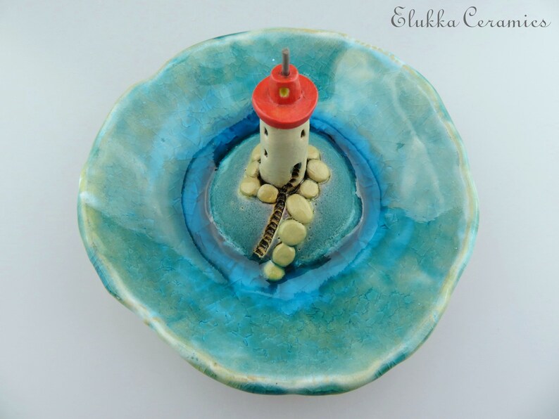 Clearwater Point...Trinket Dish in Stoneware and Recycled Glass by elukka image 5