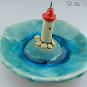 Clearwater Point...Trinket Dish in Stoneware and Recycled Glass by elukka image 4