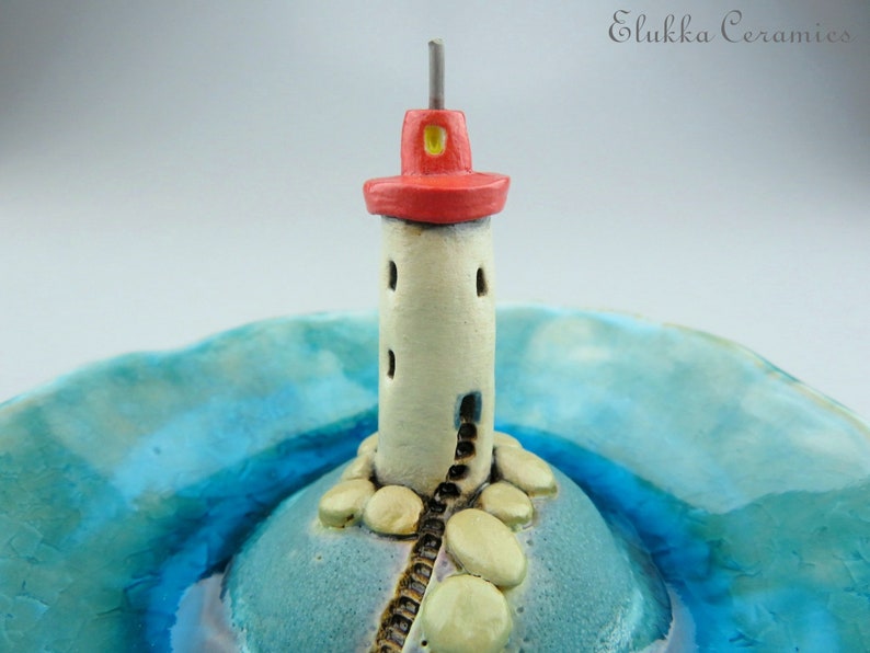 Clearwater Point...Trinket Dish in Stoneware and Recycled Glass by elukka image 2