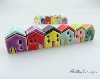 Tiny Neighbors #2...Collectible Ceramic Houses by elukka