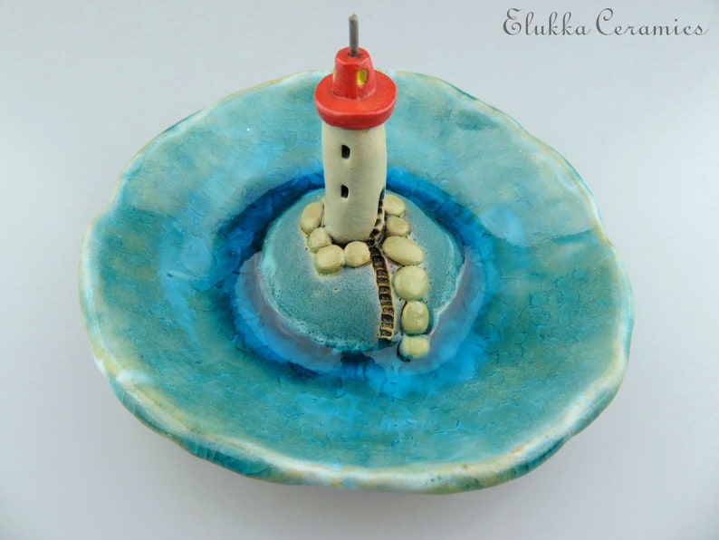 Clearwater Point...Trinket Dish in Stoneware and Recycled Glass by elukka image 3