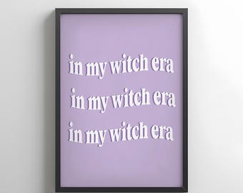 Halloween Wall Art, Witch, Trendy Preppy Apartment Poster Print, Spooky Festive Fall Autumn Digital Download