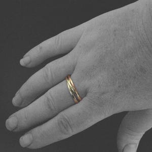 Rolling Ring Multi Color Ring Four Gold Rings 1.5mm Bands Wedding Ring 14K Gold Rings Interlocking Rings Intertwined Rings Gold image 5