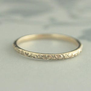 10K Gold Ring~Gold Wedding Ring~Gold Wedding Band~Vintage Style Band~Antique Style Ring~Women's Wedding Band~Women's Gold Band~Rococo image 1