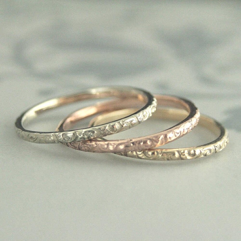 White Gold Band~10K Gold Ring~Vintage Style Band~Antique Style Ring~Women's Wedding Band~Women's Gold Band~White Gold Wedding Ring~Rococo image 2