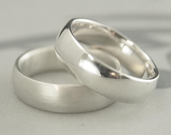 Comfort Fit Band Silver Mens Ring Court Style Ring Court Style Band Comfort Fit Ring Mens Wedding Band Mens Wedding Ring Silver 6mm Band