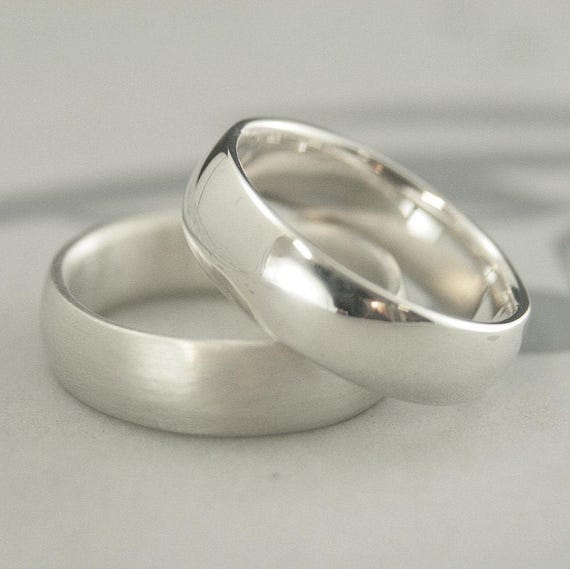 Comfort Fit Band Silver Mens Ring Court Style Ring Court Style Band Comfort Fit Ring Mens Wedding Band Mens Wedding Ring Silver 6mm Band