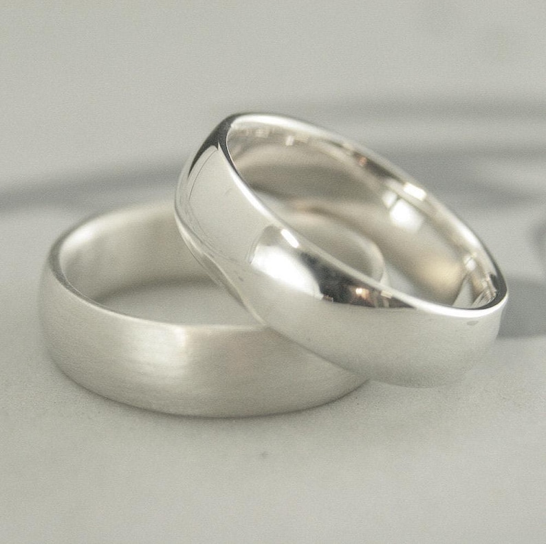 Comfort Fit Band Silver Mens Ring Court Style Ring Court Style Band Comfort Fit Ring Mens Wedding Band Mens Wedding Ring Silver 6mm Band image 1