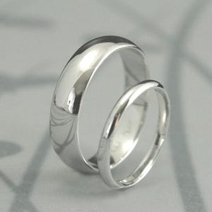 Traditional Rings~14K White Gold Bands~5mm Band~2mm Ring~Men's Wedding Band~Women's Wedding Ring~Half Round Rings~His & Hers Bands~Gold Ring image 3