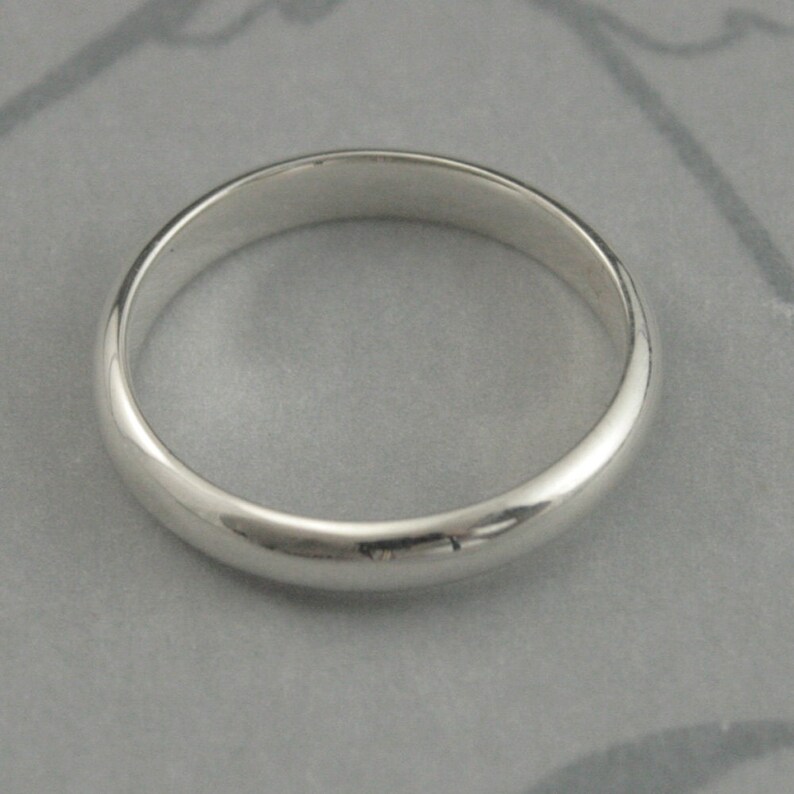 Plain Silver Ring Simple Silver Band 3mm Wide Ring Simple Wedding Band Plain Silver Ring Silver Half Round Band Mens Wedding Ring Womens