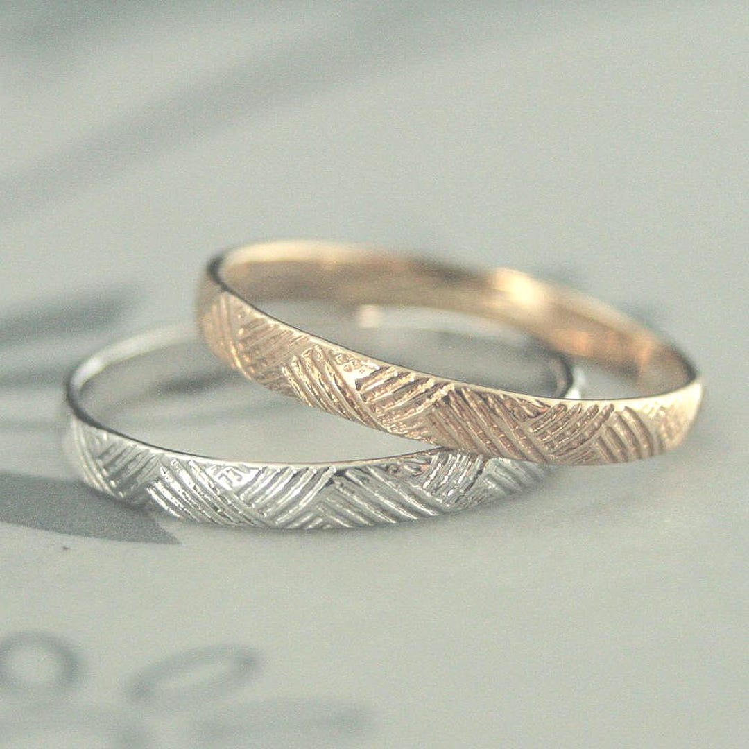 Stylish Ring Womens Gold Ring 14K Gold Ring Crosshatch Pattern Ring ...