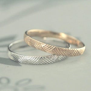 Stylish Ring Womens Gold Ring 14K Gold Ring Crosshatch Pattern Ring Mens Ring Patterned Ring Patterned Stacking Ring Womens Wedding Ring