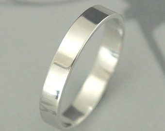 Band Platinum Wedding Ring Platinum Ring Men Platinum Ring Women Ring Mens Wedding Band Women’s Wedding Ring 4mm Band Flat Edge Ring