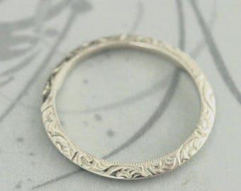 Knife Edge Band Women's Wedding Band Handmade Wedding Ring Spacer Ring White Gold Ring Solid Gold Band Women's Wedding Ring Fancy Ring
