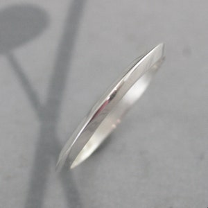 Knife Edge Band Sterling Silver Saturn Ring Triangular Band Knife Edge Ring Solid 925 Sterling Silver Recycled and Handmade Blazer Arts image 8