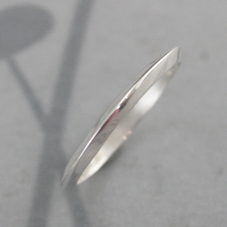 Knife Edge Band Sterling Silver Saturn Ring Triangular Band Knife Edge Ring Solid 925 Sterling Silver Recycled and Handmade Blazer Arts image 8