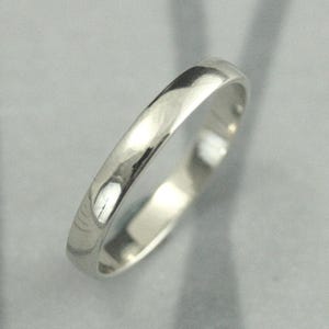 Women's Wedding Band White Gold Band 10K Gold Band Traditional Wedding Band 3mm Plain Jane Ring Low Profile Half Round Band Handmade image 2