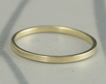 Super Stacking Ring--1.5mm by 1mm Flat Gold Band--Your choice of ONE in Solid 14K Yellow, White, or Rose Gold--Custom made in YOUR size