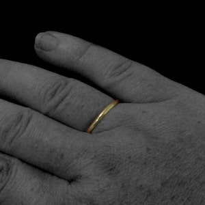 White Gold Wedding Band1.5mm by .75mm Skinny Minnie10K Gold RingHalf Round BandWomen's Wedding BandWedding RingRecycled Gold Ring image 5