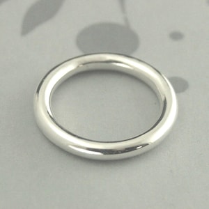 Band Full Round Ring Rounded Band 3mm Ring Silver Stacking Ring Thick Round Band Chunky Silver Gift for Her Ring Roll Me Round Blazer Arts