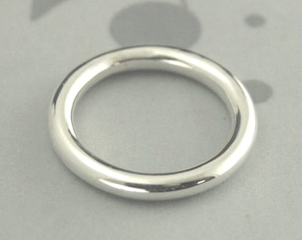 Band Full Round Ring Rounded Band 3mm Ring Silver Stacking Ring Thick Round Band Chunky Silver Gift for Her Ring Roll Me Round Blazer Arts
