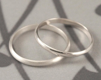 Simple Wedding Ring 2mm Plain Jane Ring Sterling Silver Ring Women&#39;s Wedding Ring Half Round Band Women&#39;s Wedding Band Stacking Ring