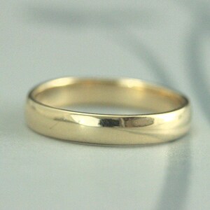 Traditional Wedding Ring~14K Gold Wedding Band~Plain Jane 4mm by 1.5mm~Men's Wedding Band~Women's Wedding Ring~Rounded Ring~Half Round Band image 1