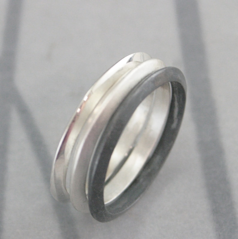 Knife Edge Band Sterling Silver Saturn Ring Triangular Band Knife Edge Ring Solid 925 Sterling Silver Recycled and Handmade Blazer Arts image 5
