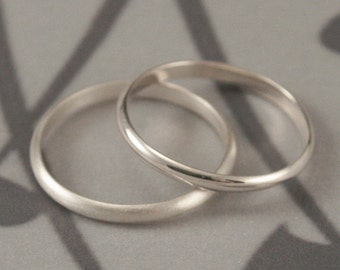 Schlichter Ehering 2mm Schlichter Jane Ring Sterling Silber Ring Damen Ehering Halbrund Band Damen Ehering Stapelring
