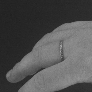 Thin Silver Ring Women's Wedding Band Embossed Ring Silver Women's Ring for Her Rococo in the Disco Band Patterned Ring Antique Style Band image 5