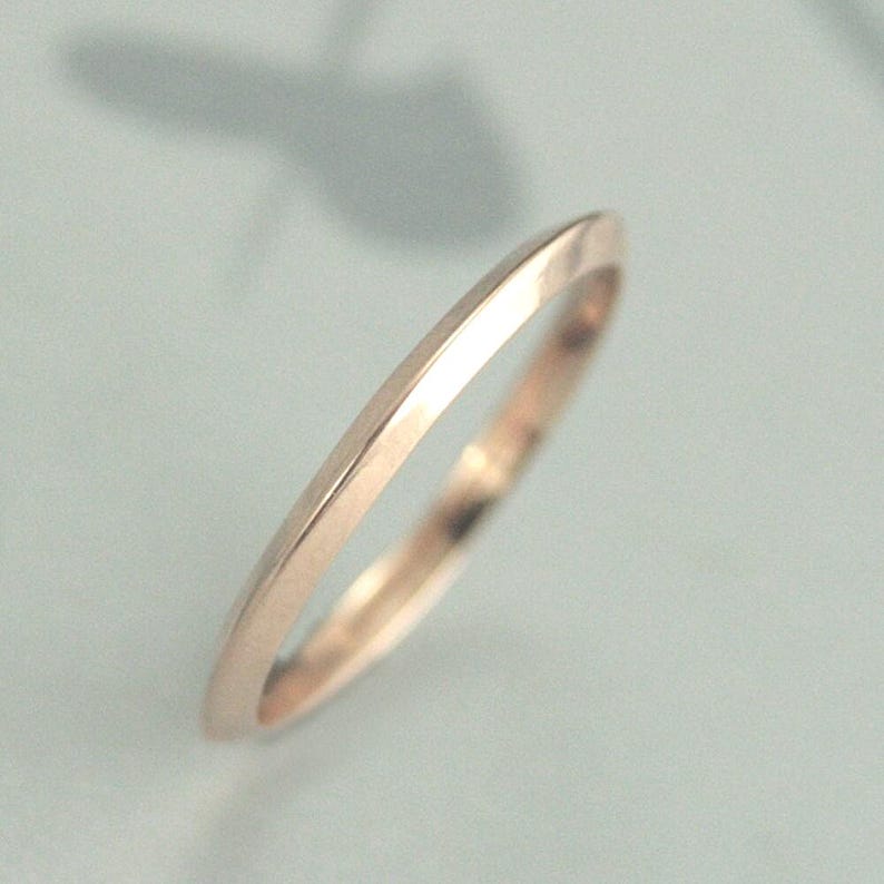 Solid 14K Rose Gold Knife Edge Band Women's Rose Gold Wedding Band Gold Wedding Band Gold Wedding Ring Spacer Ring Knife Edge Ring Saturn image 2