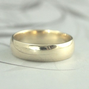 Men&#39;s Gold Wedding Band Solid 10K Gold Wedding Ring 6mm Plain Jane Half Round Band Men&#39;s Traditional Gold Band Men&#39;s Wedding Ring