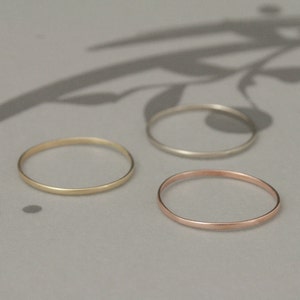 Thin Wedding Ring Thin Gold Band Skinny Wedding Band Super Skinny Minnie 14K Gold Stacking Ring Women&#39;s Wedding Ring Midi Ring 1mm by .5mm