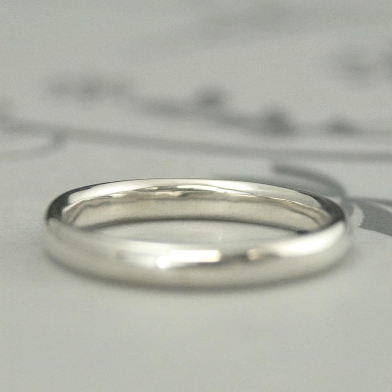 Anillo Comfort Fit de 3 mm de ancho Anillo Comfort Fit Anillo de boda para mujer Anillo de boda para hombre Anillo de plata para mujer Anillo de promesa para hombre para ella imagen 3