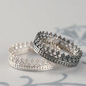 Silver Crown Ring King Me Ring King for a Day Sterling Silver Crown Band Custom made in YOUR size