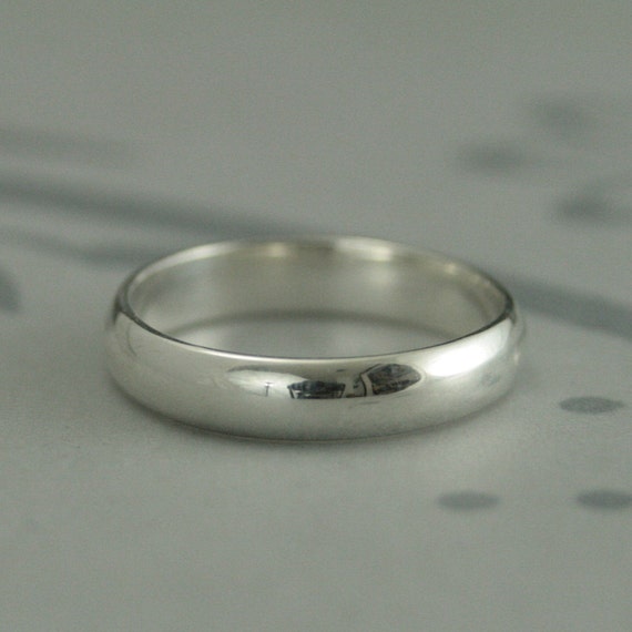 4mm silver 2024 wedding band