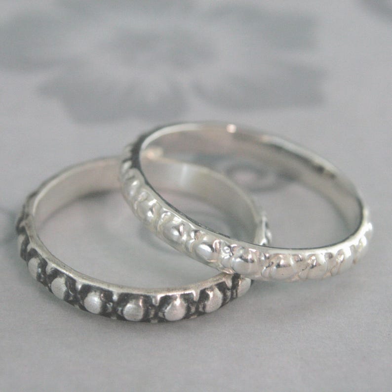Silver Ring Patterned Silver Circles Spin Me Round Ring Embossed Design Silver Wedding Ring ...